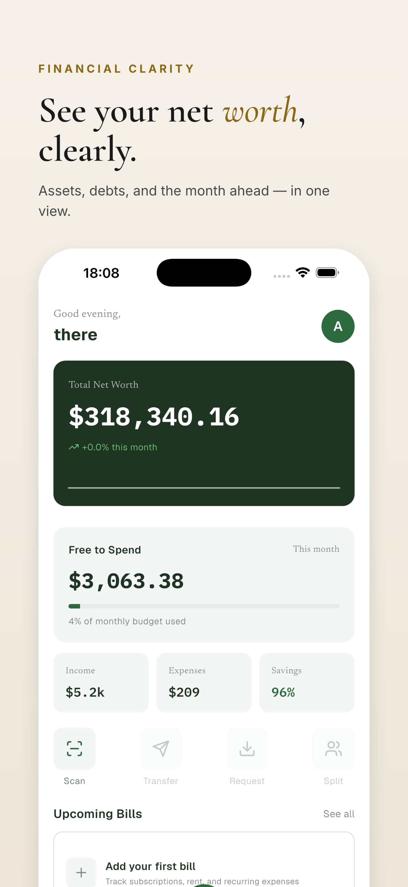 MoneyWise Dashboard screenshot