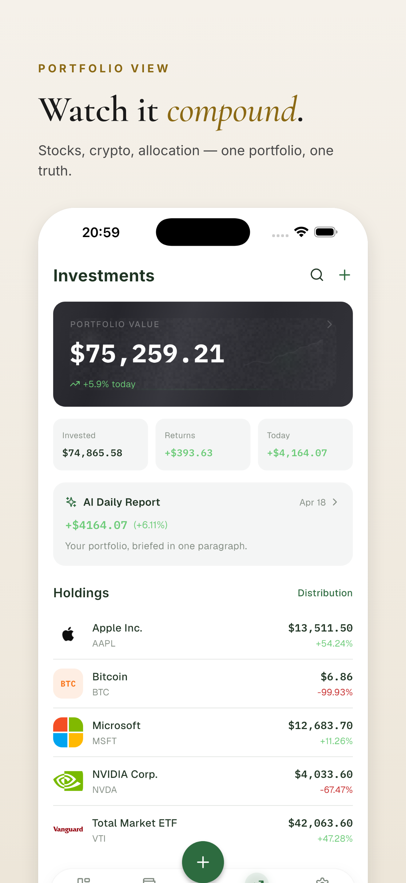 Investments — portfolio and allocation
