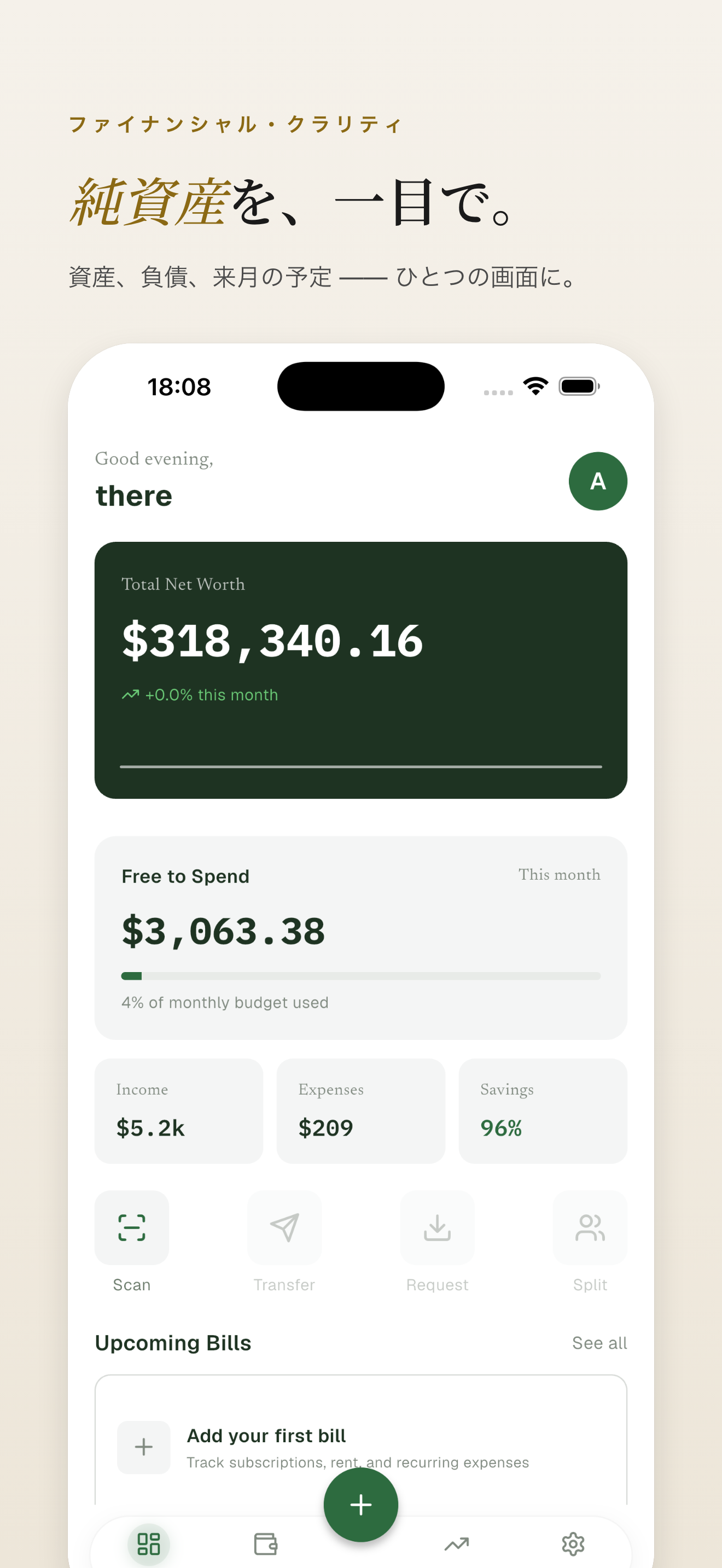 MoneyWise Dashboard screenshot