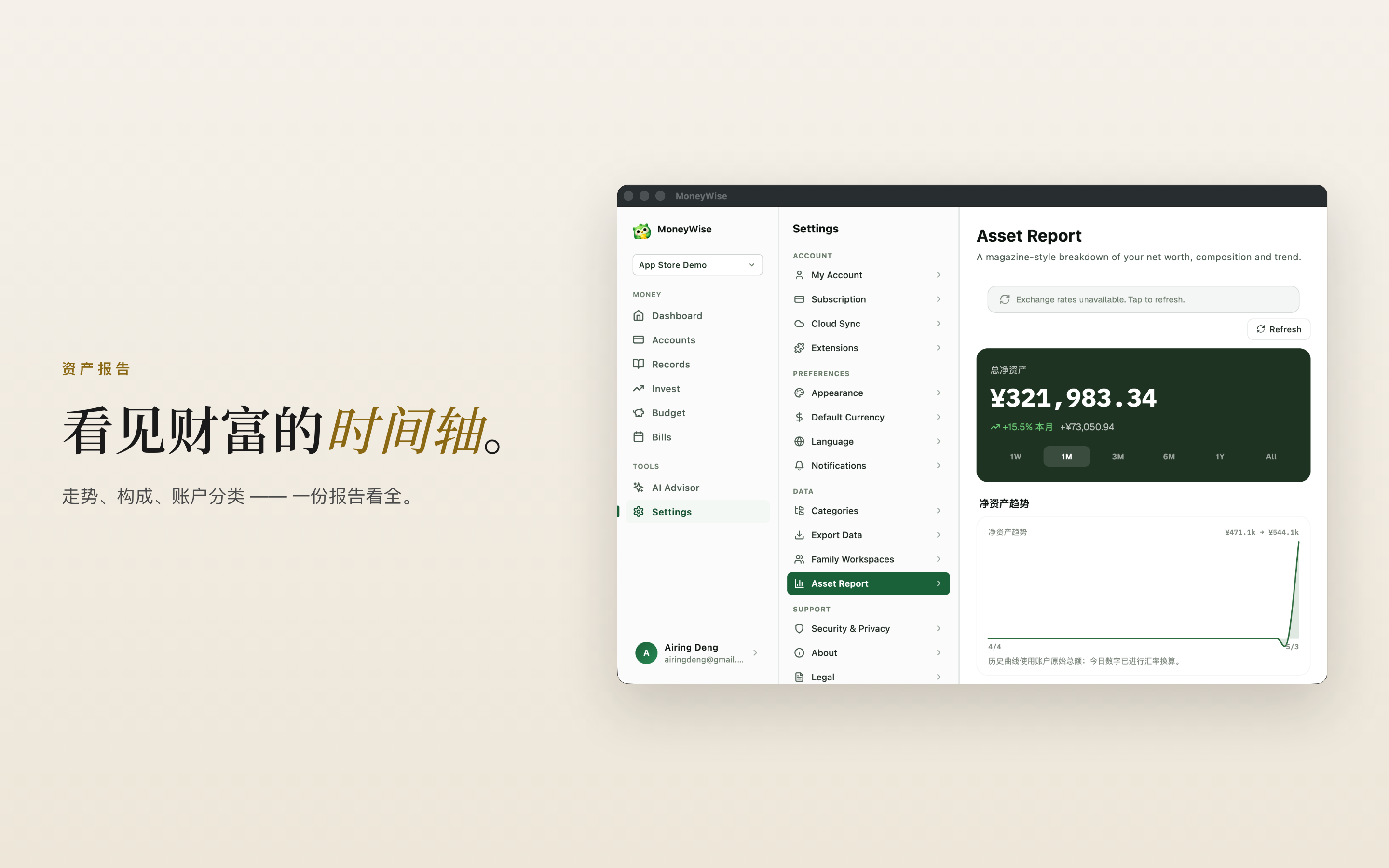 资产报告——构成与时间趋势