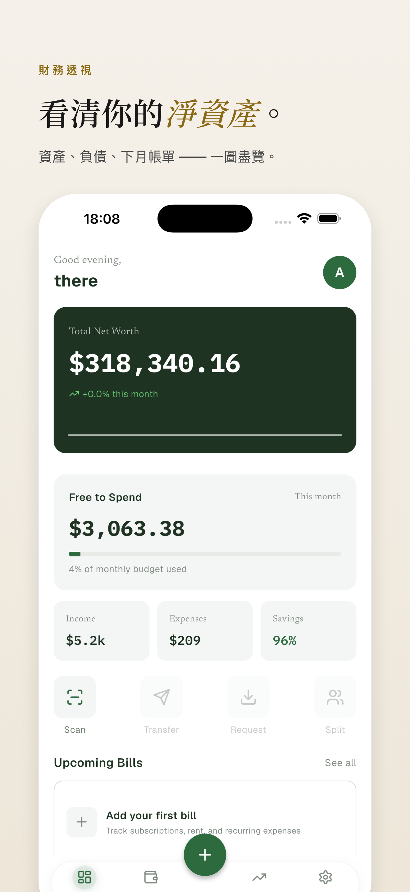 MoneyWise Dashboard screenshot