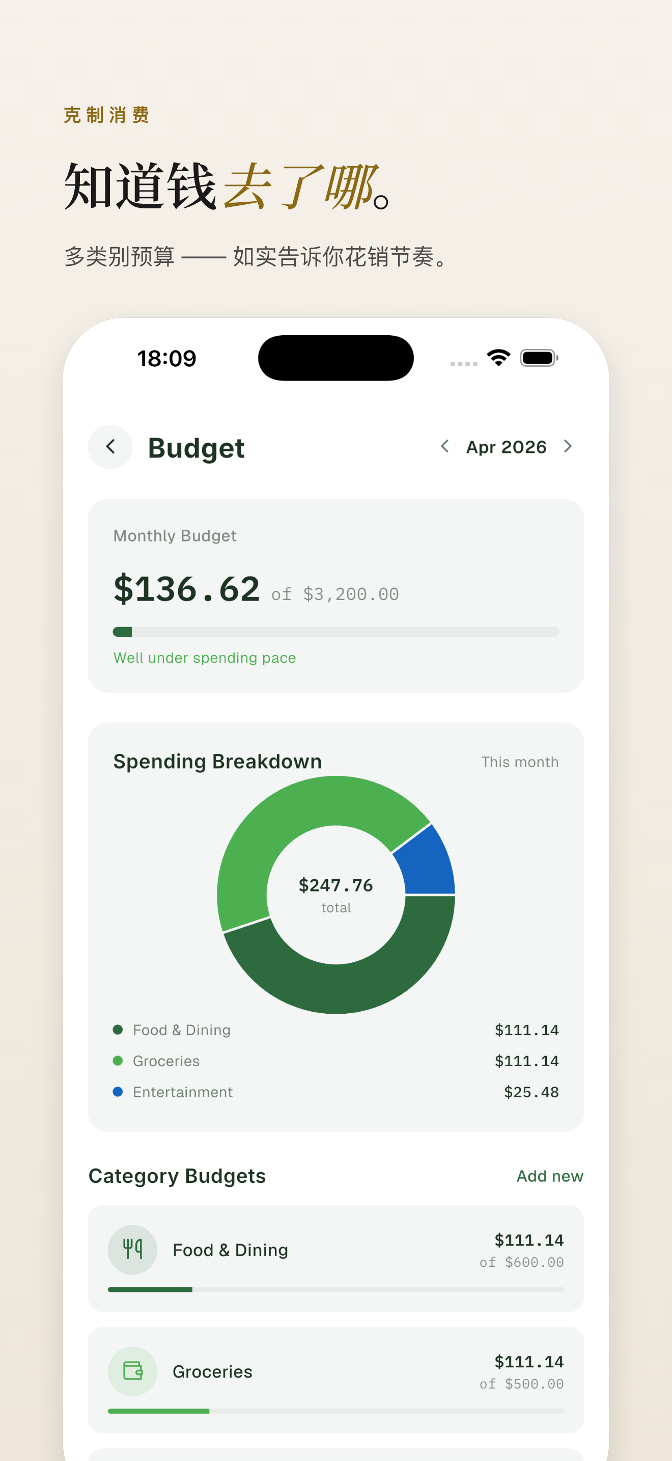 预算——进度跟踪与类别明细